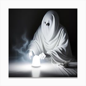 Ghost With A Candle Canvas Print