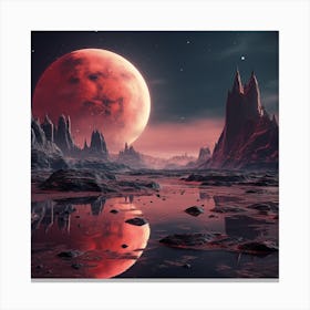 An Alien Planet With Red Sky 1:7 Canvas Print