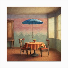 With Umbrella, Paul Klee Dining Room 3 Canvas Print