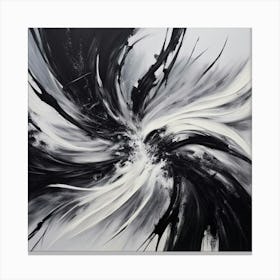 Abstract Black And White Painting 6 Canvas Print