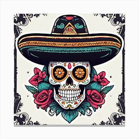 Day Of The Dead Skull 30 Canvas Print
