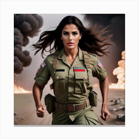 Army Woman in Battlefield 2 Canvas Print