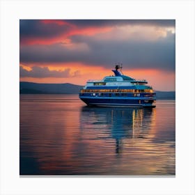 Cruise Ship At Sunset 5 Canvas Print
