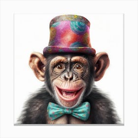 Chimpanzee Hat Canvas Print