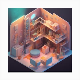 Isometric House Canvas Print