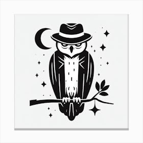 Owl In Hat 1 Canvas Print