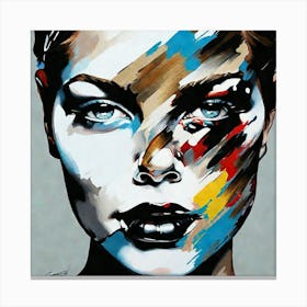 Woman With Paint On Her Face Canvas Print