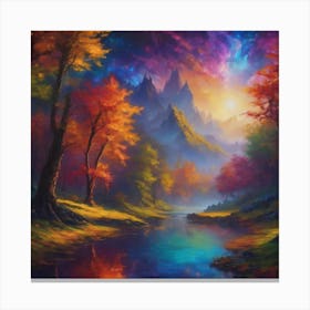 BB Borsa Rainbow  Forest Canvas Print