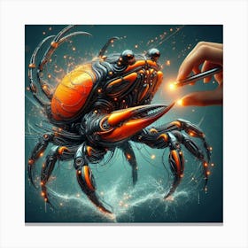Crab - Digital Art Canvas Print