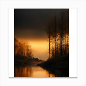 Sunset In The Woods Canvas Print