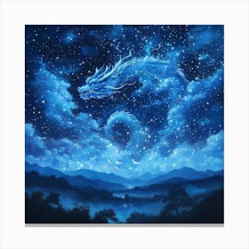 Dragon In The Sky Art Canvas Print