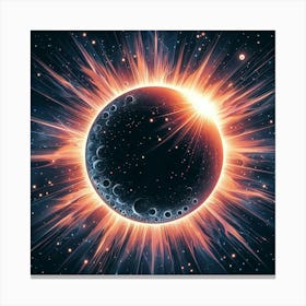 Sun Eclipse Vanish Phase Color Illustration Canvas Print