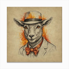 Goat In A Suit 5 Canvas Print