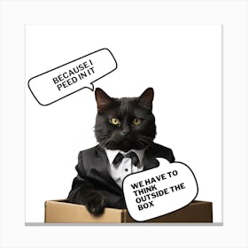 Cat In A Suit Canvas Print