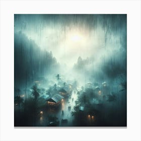 Dark Forest In The Rain Canvas Print