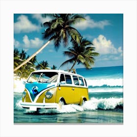 Vw Bus On The Beach4 Canvas Print