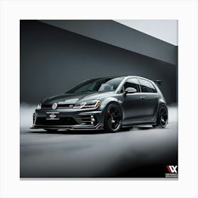 A Dramatic High Contrast Cinematic Photograph Of A Charcoal VW Golf R 3 Canvas Print