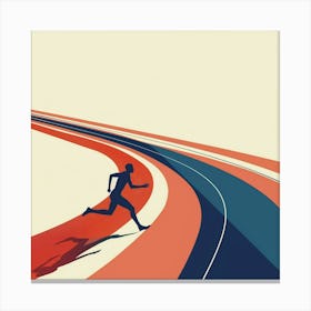 Runner On The Road Canvas Print