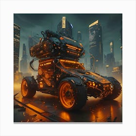 Pumpkin Car (Cyberpunk37) Canvas Print