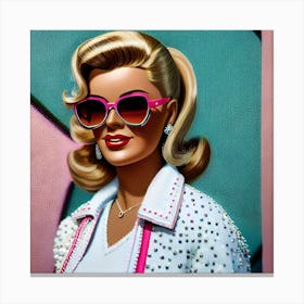 Pop art, textured canvas, limited, Retro Hollywood "plastic" 10/10 Women In Sunglasses Canvas Print
