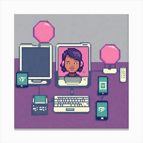 Pixel Art 11 Canvas Print