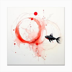 Fish Abstract Painting Canvas Print