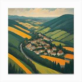 Village In The Valley Canvas Print