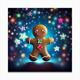 Christmas Gingerbread Man - Abstract Christmas Canvas Print