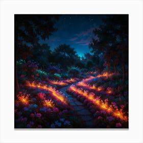 Fairy Garden At Night Canvas Print