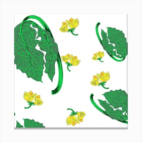 Leaves And Flowers Canvas Print
