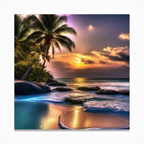 Sunset At The Beach 335 Canvas Print