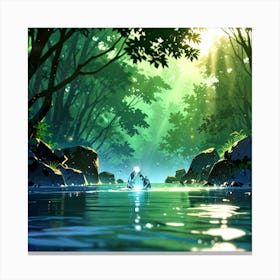 River In The Forest 2 Canvas Print