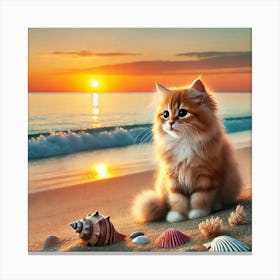 Kitten At Sunset 2 Canvas Print