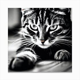 Black And White Cat 20 Canvas Print
