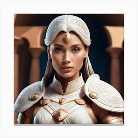 Young Woman In Armor Canvas Print