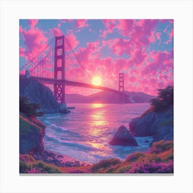 Sunset Over Golden Gate Bridge Canvas Print