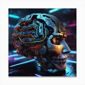 Futuristic Robot Head 10 Canvas Print