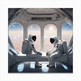 Astronauts In Space 3 Canvas Print