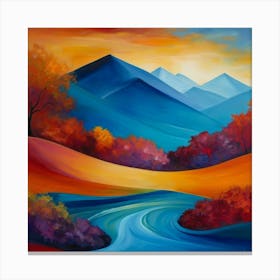 Sunset In The Mountains Canvas Print