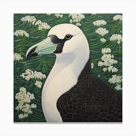 Ohara Koson Inspired Bird Painting Albatross 1 Square Canvas Print