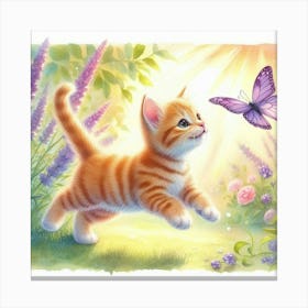 Cute, Let´S Play, watercolour Canvas Print