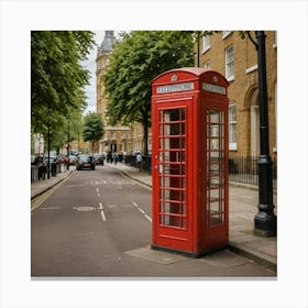 Vintage Vibes: The Classic Red London Phone Booth Canvas Print