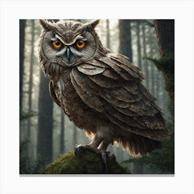 Owl In The Forest 114 Canvas Print