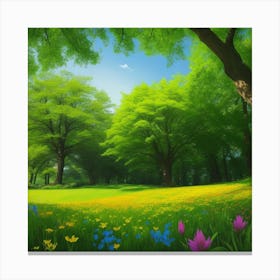Beautiful Spring Day In The Forest Canvas Print