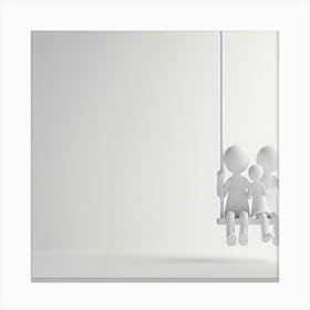 Family On A Swing Canvas Print