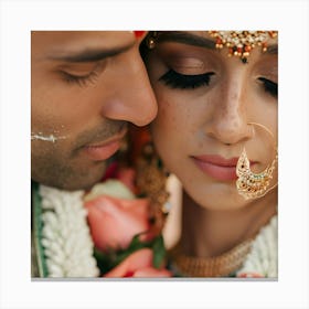 Indian Bride And Groom 3 Canvas Print