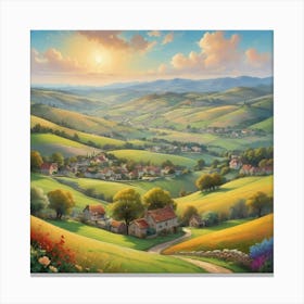 Sunset In The Valley art print Canvas Print