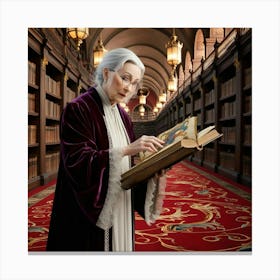 The Elderly Lady Librarian 085 Canvas Print