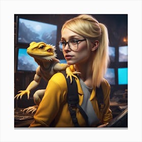 A Spy and her Dragon Canvas Print