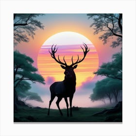 Deer In The Forest Canvas Print